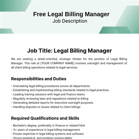 billing manager job description template|Billing Manager Job Description .